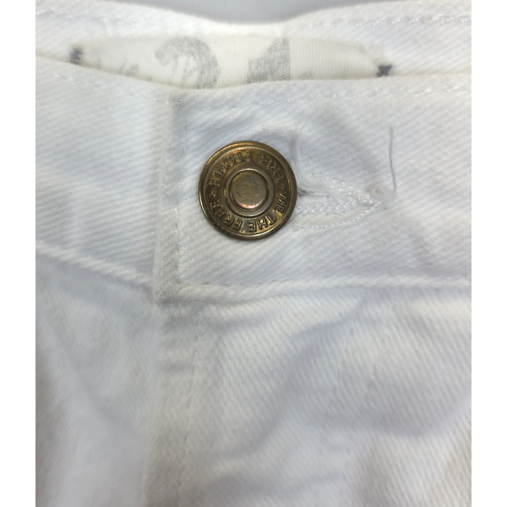 We The Free Button Fly Jean Shorts Ripped Frayed Mid Rise Women 24 White Denim - Picture 14 of 14